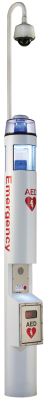 CODE BLUE CB 1-s PEDESTAL MOUNT EMERGENCY CALL STATION WITH LS1000 PHONE & POWER SUPPLY (INCLUDES: AED & CAMERA MOUNT)