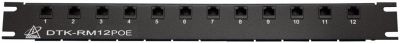 DITEK SURGE PROTECTOR POE RACK MOUNT, 12-PORT, 1U