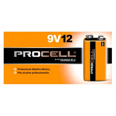 DURACELL PROCELL INDUSTRIAL 9-VOLT ALKALINE BATTERIES (12 PK)