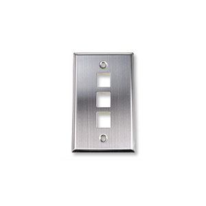 DYNACOM SINGLE-GANG 3-HOLE FACEPLATE, STAINLESS STEEL