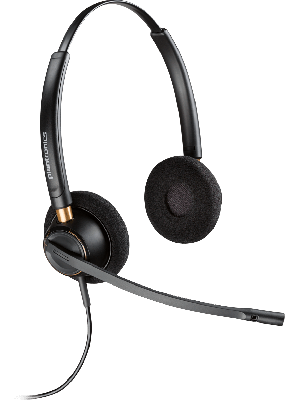 PLANTRONICS HW520 ENCOREPRO BINAURAL HEADSET - OVER THE HEAD - TWO EAR - NOISE CANCELING WITH A10 CORD