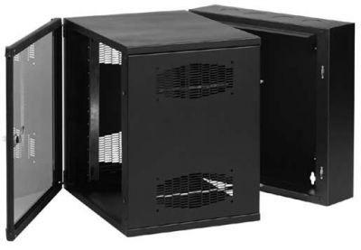 HOFFMAN 24" x 24" x 25" EQUIPMENT RACK WALL-MOUNTABLE, FULLY LOCKABLE - BLACK