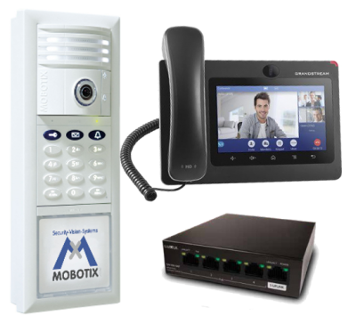 MOBOTIX IP T26 6MP VIDEO DOOR STATION WITH IP PHONE & GB DATA SWITCH - INCLUDES PROGRAMMING, WHITE (NEW)