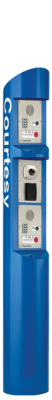 CODE BLUE CB 9-t GATEKEEPER PEDESTAL MOUNT CALL STATION (CAR & TRUCK) WITH (2) LS1000 PHONES & POWER SUPPLY (INCLUDES CAMERA HOUSING)