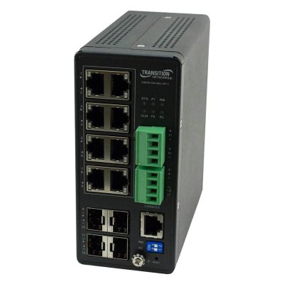 TRANSITION NETWORKS MANAGED HARDENED GIGABIT ETHERNET PoE+ SWITCH