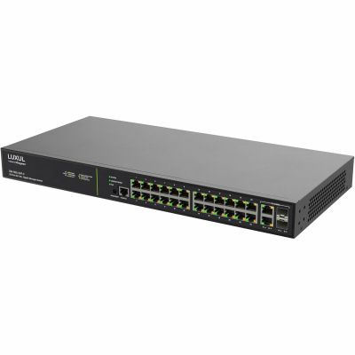 LUXUL SW-505-24P-F 24-PORT PoE+ / 2 COMBO RJ45/SFP FRONT-FACING PORTS GIGABIT L2/L3 MANAGED SWITCH