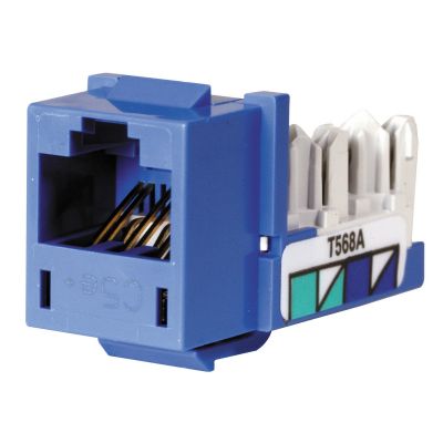 HUBBELL CAT-5E KEYSTONE JACK (BLUE)