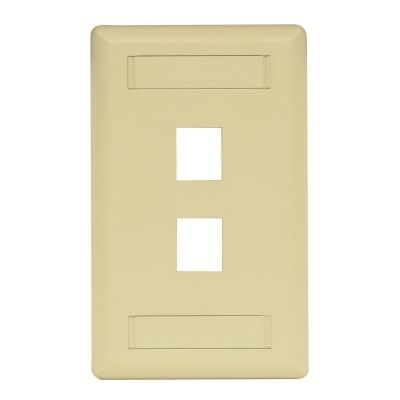 HUBBELL SINGLE-GANG 2-HOLE FACEPLATE (IVORY)
