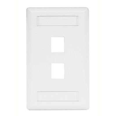 HUBBELL SINGLE-GANG 2-HOLE FACEPLATE (WHITE)