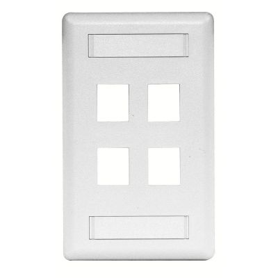 HUBBELL SINGLE-GANG 4-HOLE FACEPLATE (WHITE)