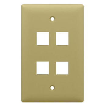 LEGRAND ON-Q SINGLE-GANG 4-HOLE FACEPLATE (IVORY)