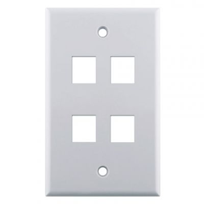 LEGRAND ON-Q SINGLE-GANG 4-HOLE FACEPLATE (WHITE)