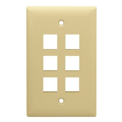 LEGRAND ON-Q SINGLE-GANG 6-HOLE FACEPLATE (IVORY)