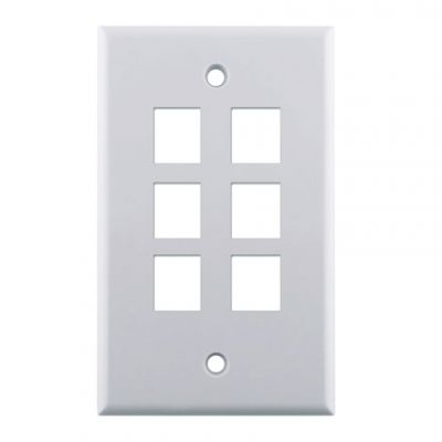 LEGRAND ON-Q SINGLE-GANG 6-HOLE FACEPLATE (WHITE)